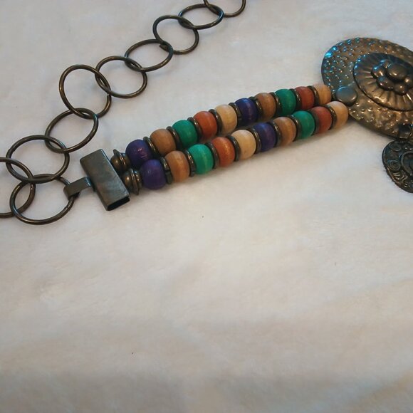 ? Gorgeous Handmade Unique Boho Vintage Copper Stamped Beaded Belly Chain ? main image 12